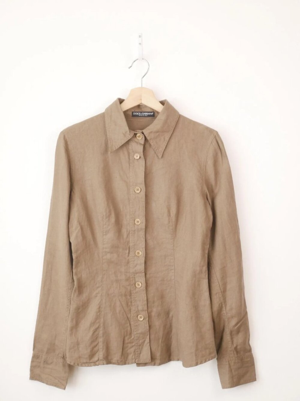 Dolce & Gabbana 100% Linen Button Front Shirt Blouse Made in Italy 42